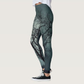 Winterbomen Leggings Donkere Blauwgroen met zwarte (Links)