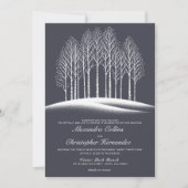 Winterbomen met Details Bruiloft Uitnodiging (Voorkant)