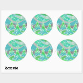 Winterbomen met groene 'met liefde'-ronde sticker (Vel)