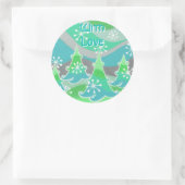 Winterbomen met groene 'met liefde'-ronde sticker (Tas)