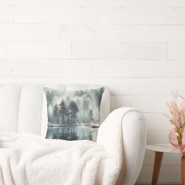 Winterbomen met meer reflectie kussen (Bank)