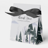 Winterbomen Modern Besneeuwd Bos Vakantiefeestje Bedankdoosjes (Voorkant Zijde)