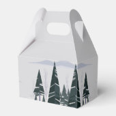 Winterbomen Moderne Sneeuwbos Huwelijk Bedankdoosjes (Achterkant)