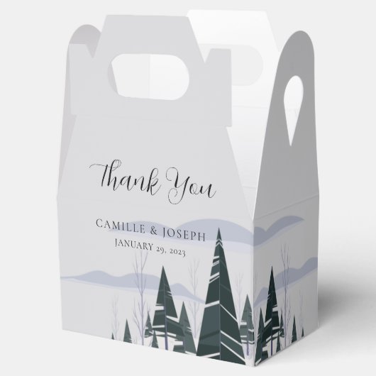 Winterbomen Moderne Sneeuwbos Huwelijk Bedankdoosjes (Geopend)