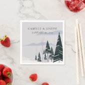 Winterbomen Moderne Sneeuwbos Huwelijk Servet (Insitu)