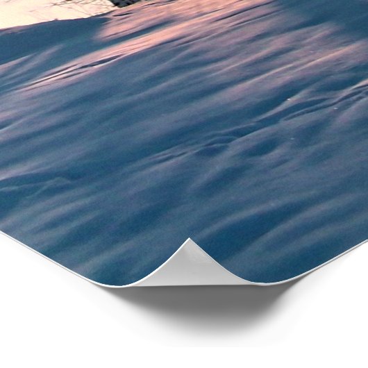 Winterbomen op de achtergrond van het schemerblauw poster (Hoek)