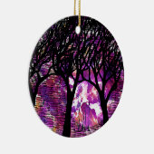 Winterbomen over alcoholinkt Achtergrond Keramisch Ornament (Rechts)