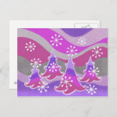 Winterbomen paars briefkaart (Voorkant / Achterkant)