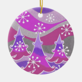 Winterbomen Paars ornament