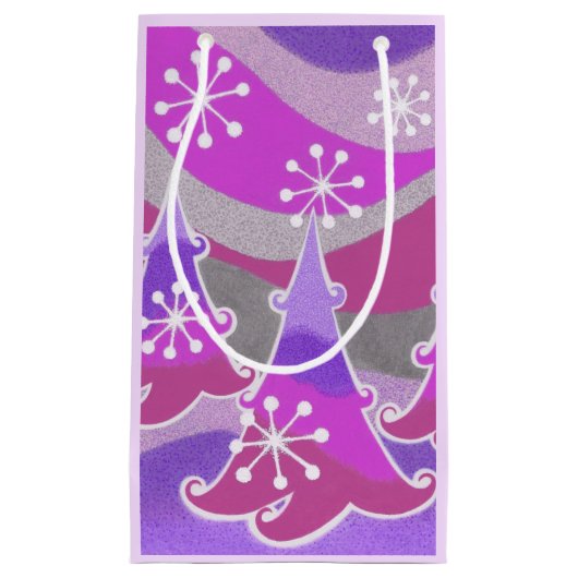 Winterbomen Paarse cadeautas klein (Voorkant)