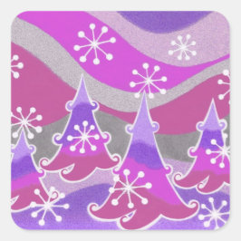 Winterbomen Paarse sticker