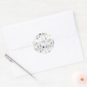 Winterbomen Ronde Sticker (Envelop)