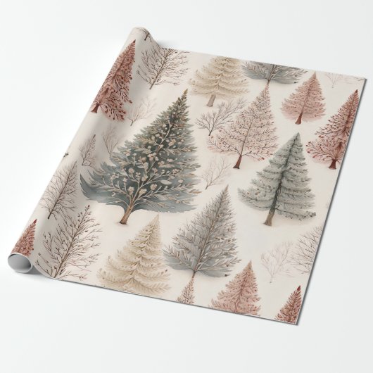 Winterbomen - Rustisch vakantiebos (2) Cadeaupapier (Uitgerold)