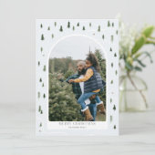 Winterbomen Schattige Vrolijk Kerstfeest 1 foto bo Feestdagenkaart (Staand voorkant)