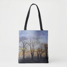 Winterbomen schilderen door MirandaPA-Canvas tas