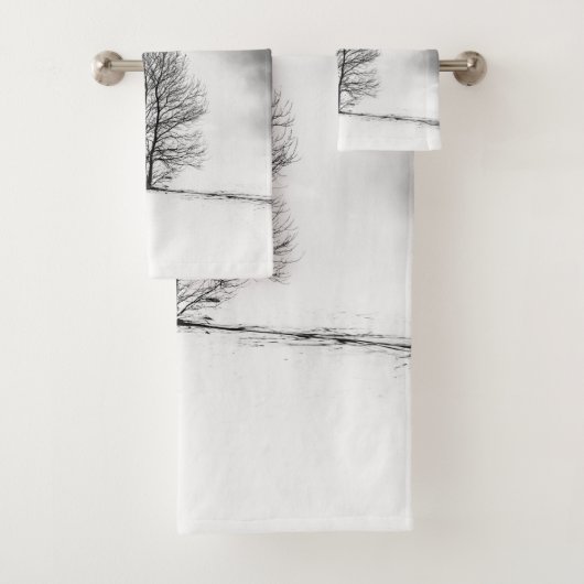 Winterbomen silhouet #2 bad handdoek (Insitu)