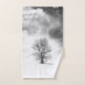 Winterbomen silhouet #2 bad handdoek (Handdoek)