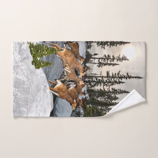 winterbomen Sneeuw en loopster Handdoek (Handdoek)