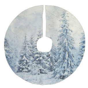 Winterbomen Sneeuw Scene  Imitatie Linnen Kerstboom Kleed
