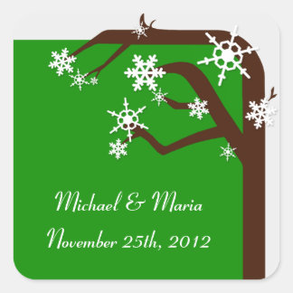Winterbomen Snowflake Envelope-zegels / Stickers