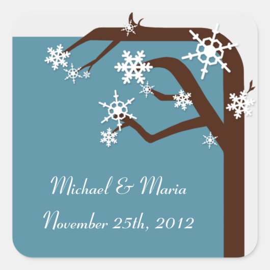 Winterbomen Snowflake Envelope-zegels / Stickers (Voorkant)