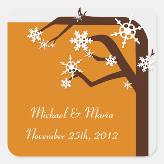 Winterbomen Snowflake Envelope-zegels / Stickers (Voorkant)