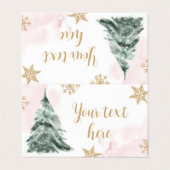 Winterbomen Snowflakes Etiket Onederland Roze Visitekaartje (Buitenkant ongevouwen)