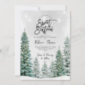 Winterbomen Sweet 16 verjaardag uitnodiging (Voorkant)