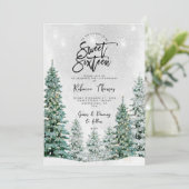 Winterbomen Sweet 16 verjaardag uitnodiging (Staand voorkant)