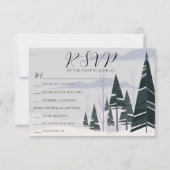 Winterbomen Trouwen met Maaltijdkeuzes RSVP-kaart RSVP Kaartje (Voorkant)