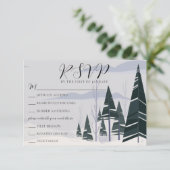 Winterbomen Trouwen met Maaltijdkeuzes RSVP-kaart RSVP Kaartje (Staand voorkant)