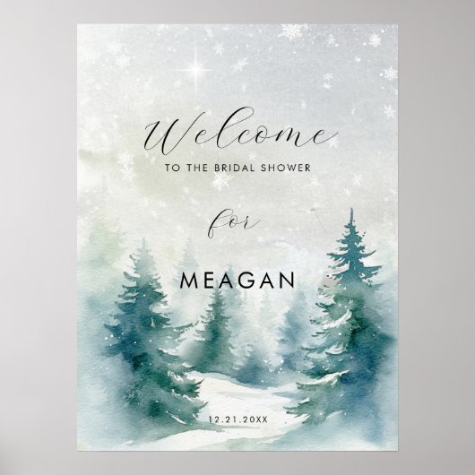 Winterbomen vakantie vrijgezellenfeest welkomstbor poster (Voorkant)
