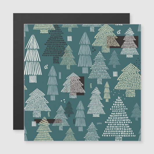 Winterbomen, vintage kerstpatroon. (Voorkant / Achterkant)