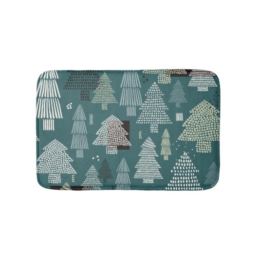 Winterbomen, vintage kerstpatroon. badmat (Voorkant)