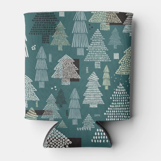 Winterbomen, vintage kerstpatroon. blikjeskoeler (Voorkant)