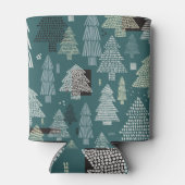 Winterbomen, vintage kerstpatroon. blikjeskoeler (Achterkant)