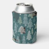 Winterbomen, vintage kerstpatroon. blikjeskoeler (Blikje Achterkant)