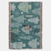 Winterbomen, vintage kerstpatroon. deken (Voorkant Verticaal)