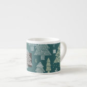Winterbomen, vintage kerstpatroon. espresso kop (Voorkant rechts)