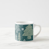Winterbomen, vintage kerstpatroon. espresso kop (Rechts)