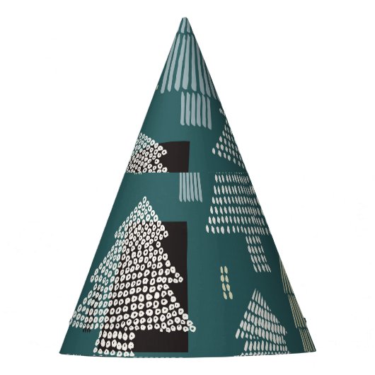Winterbomen, vintage kerstpatroon. feesthoedjes (Voorkant)
