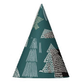 Winterbomen, vintage kerstpatroon. feesthoedjes (Links)