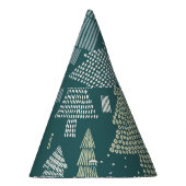Winterbomen, vintage kerstpatroon. feesthoedjes (Rechts)