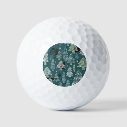 Winterbomen, vintage kerstpatroon. golfballen (Voorkant)