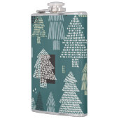 Winterbomen, vintage kerstpatroon. heupfles (Links)