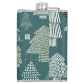 Winterbomen, vintage kerstpatroon. heupfles (Achterkant)