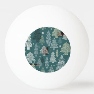 Winterbomen, vintage kerstpatroon. pingpongbal
