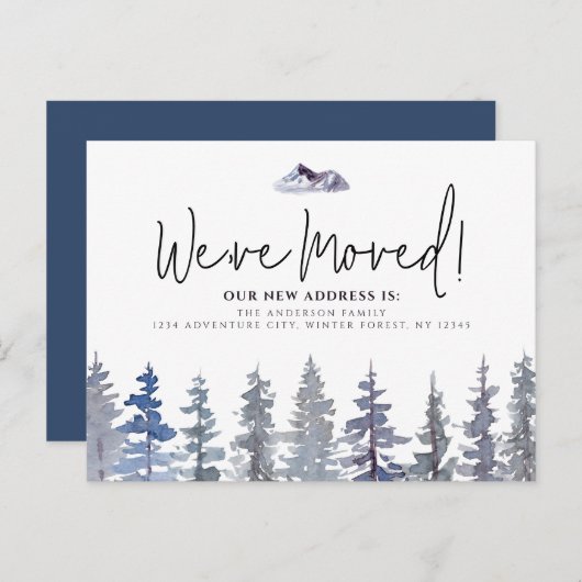 Winterbomen We hebben nieuw adres verplaatst Briefkaart (Voorkant / Achterkant)