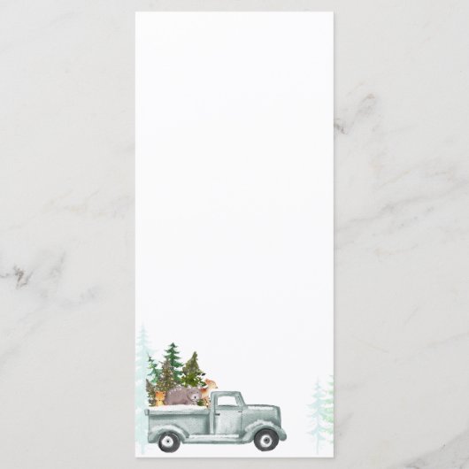 Winterbomen Woodland Animals Menu (Achterkant)