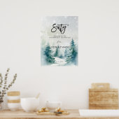 Winterbomen zestig welkom verjaardag bord poster (Keuken)